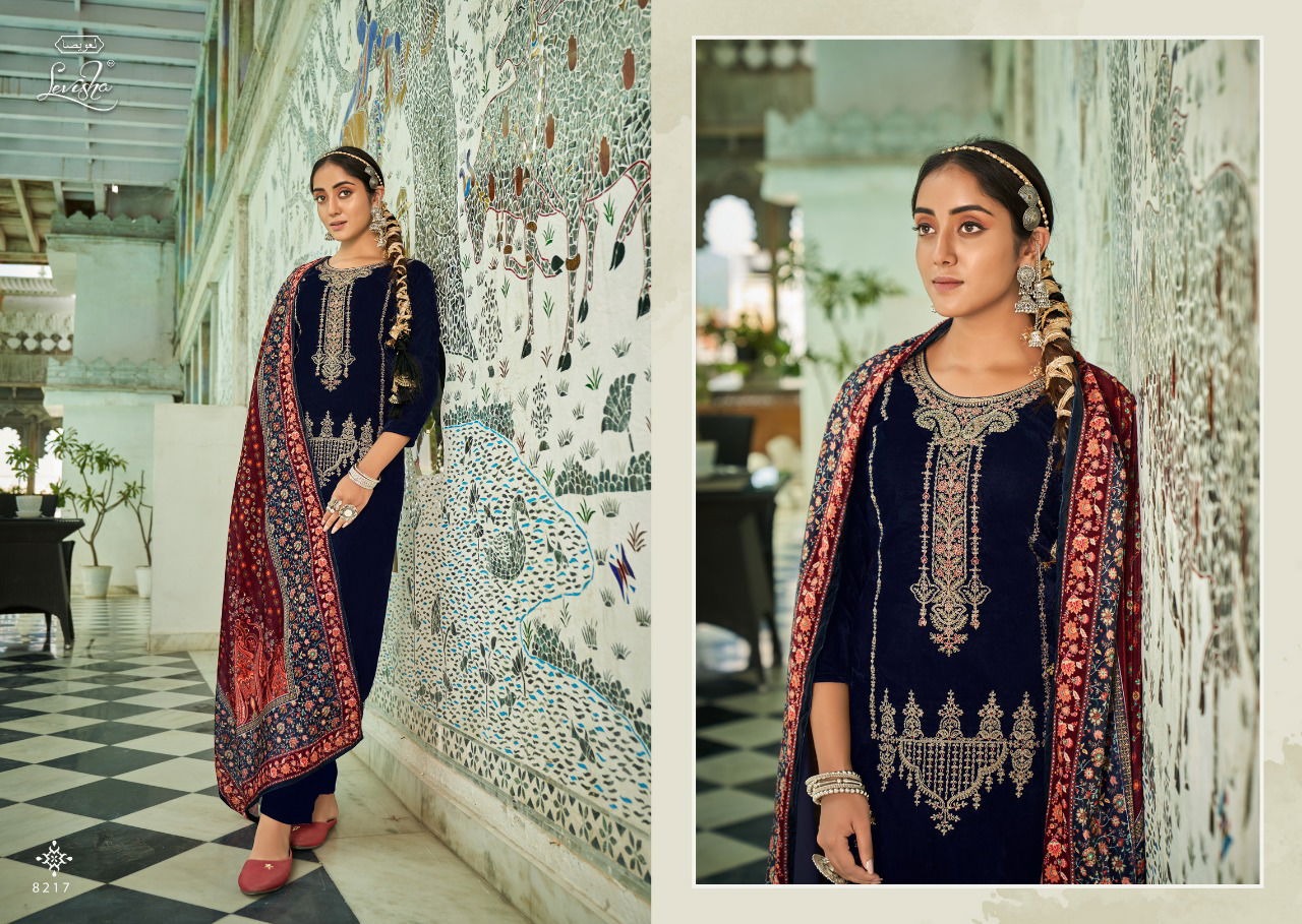 Levisha Mehnoor Pashmina Festival Wear Heavy Velvet Dress Material Collection 